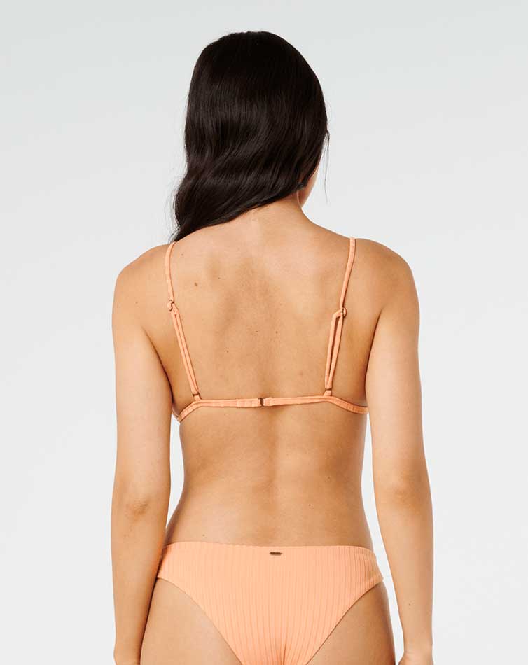 Rip Curl: Premium Surf Banded Fixed Triangle Bikini Top - PAPAYA