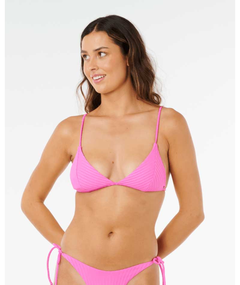 Rip Curl: Premium Surf Banded Fixed Triangle Bikini Top - SPR PINK