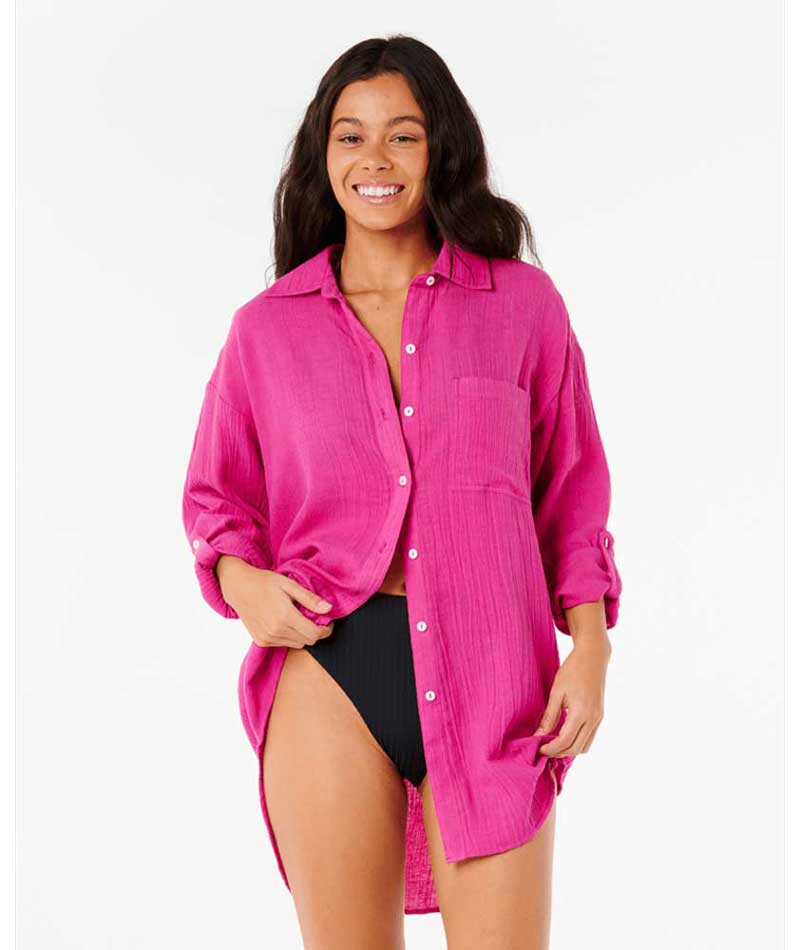 Rip Curl: Premium Surf Holiday Shirt - FUCHSIA