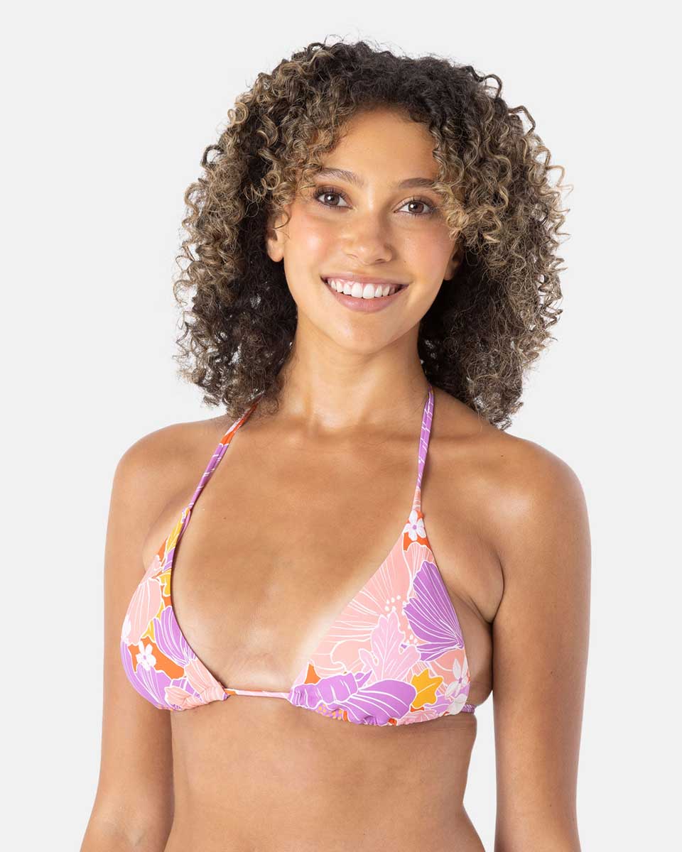 Roxy: Bell Bottom Blooms Tiki Triangle Bikini Top