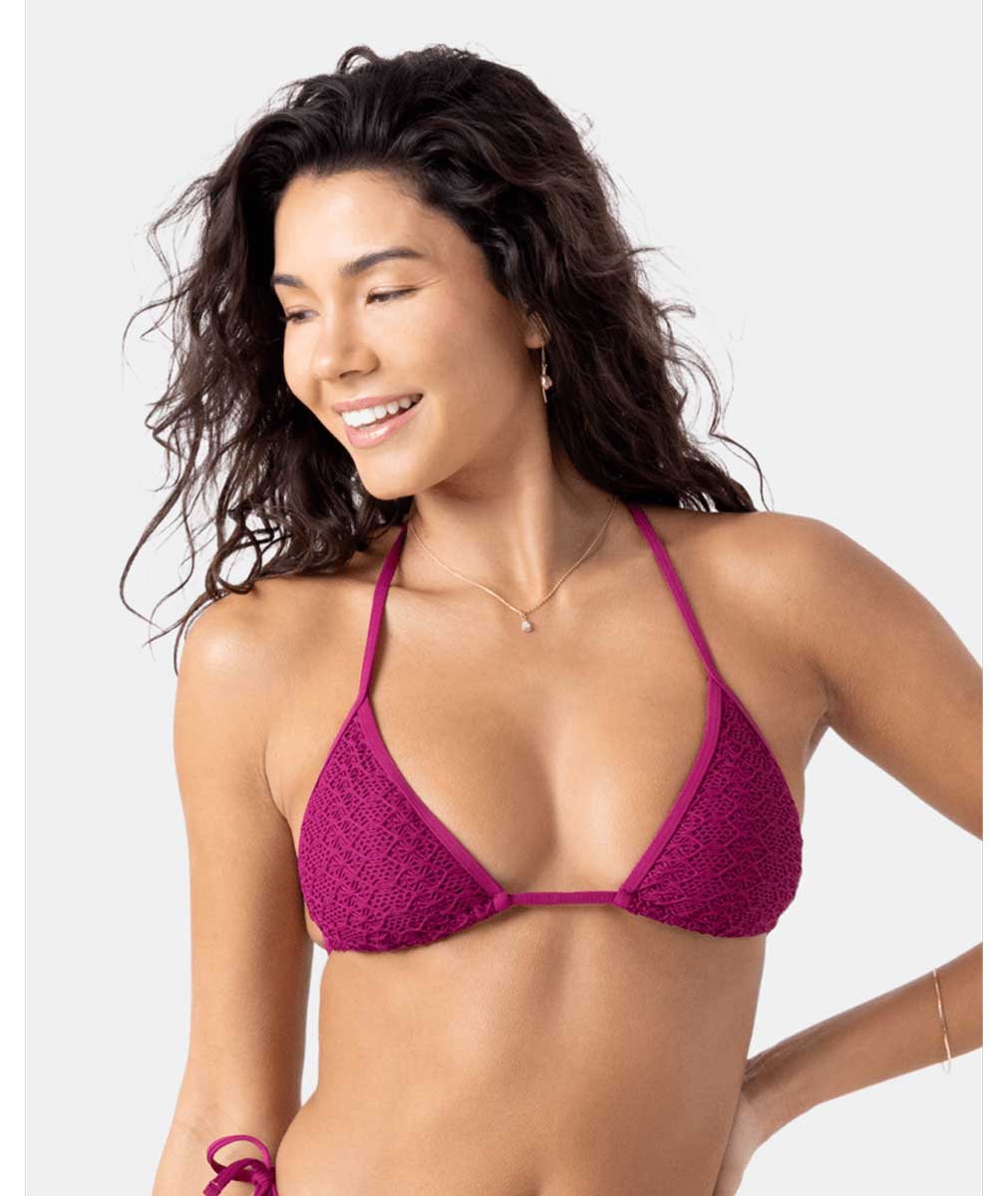 Roxy: Crochet Mini Tiki Triangle Bikini Top