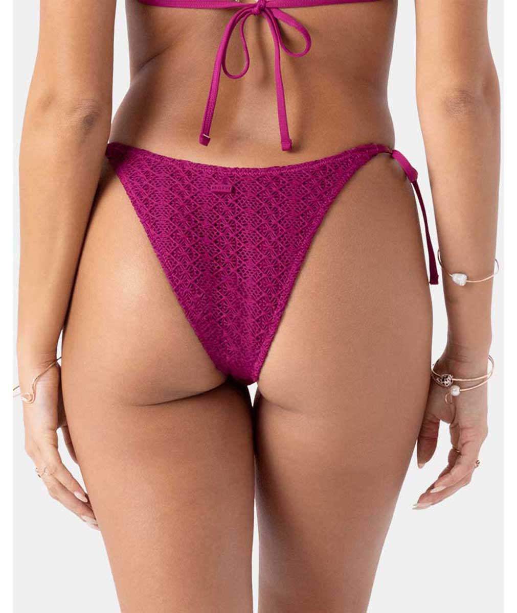 Roxy: Crochet Tie Side Cheeky Bikini Bottom - RAS
