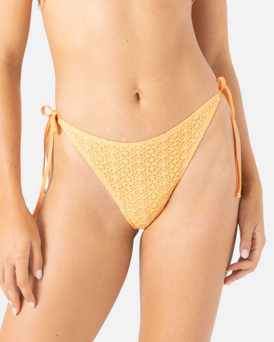 Roxy: Crochet Tie Side Cheeky Bikini Bottom