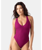 Roxy: One Piece Solid Crochet Plunge Mio