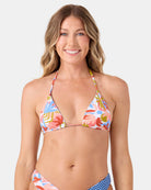 Roxy: Ripple Effect Reversible Mini Tiki Triangle Bikini Top