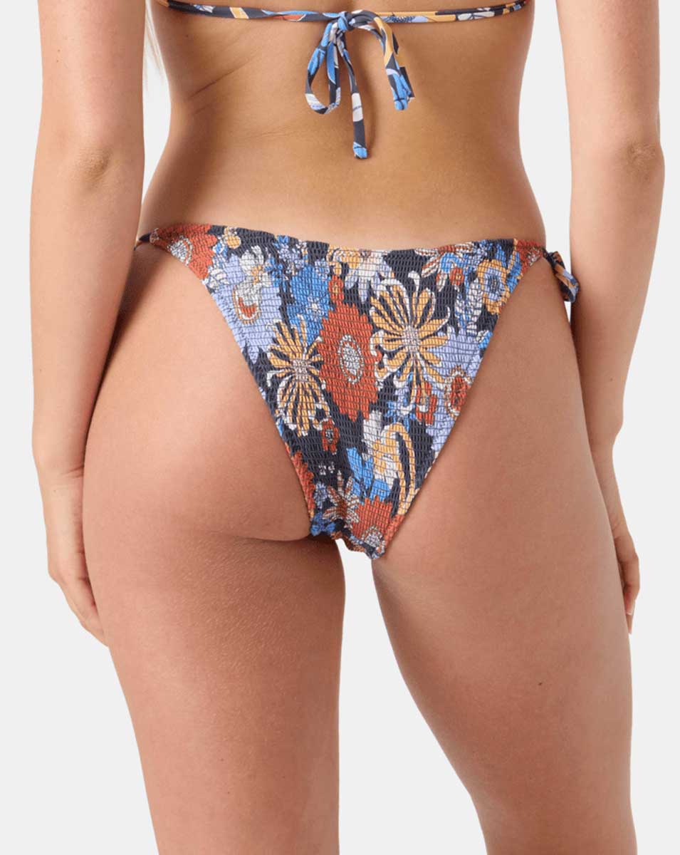 Roxy: Soulflower Smocked Tie Side Cheeky Bikini Bottom