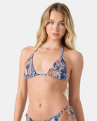 Roxy: Soulflower Smocked Tiki Triangle Bikini Top