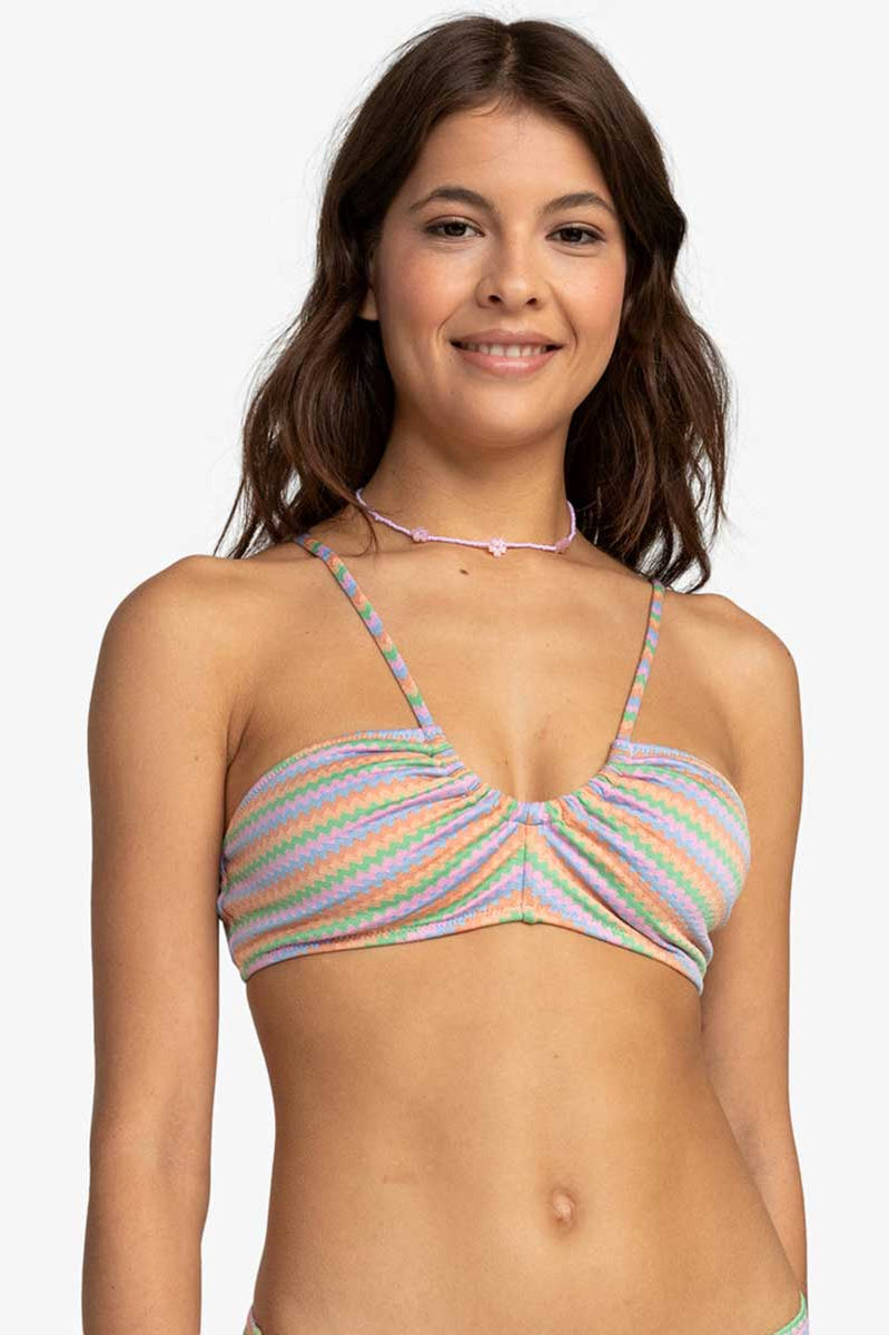 Roxy: Wavy Stripe Fashion Bralette Bikini  Top