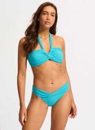 Seafolly: Solid Halter Bandeau Bikini Top - ATOLLBLU