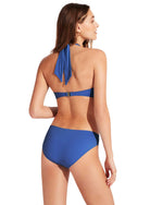 Seafolly: Solid Halter Bandeau Bikini Top - AZURE