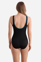 ShapeSolver Sport: One Piece Wildwaves Shirred Zipper Tank Swimsuit