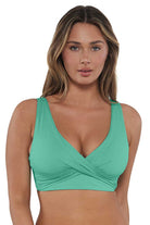 Sunsets: Aqua Mist Sandbar Ribbed Elsie Top