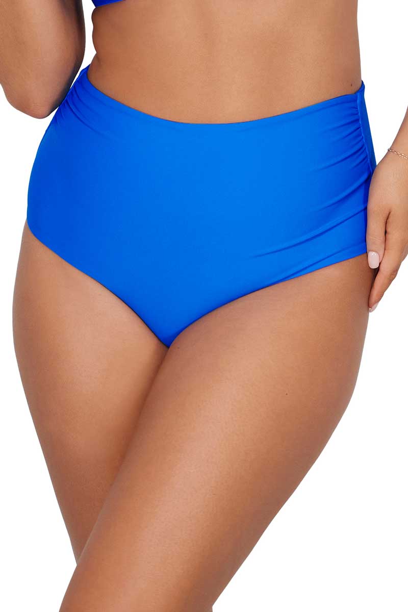 Sunsets: Electric Blue Capri High Waist Bottom