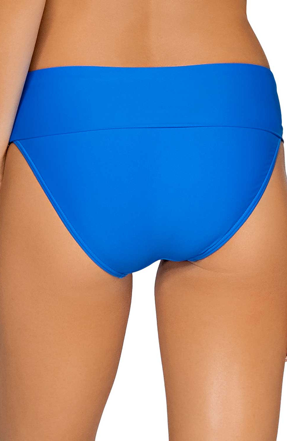 Sunsets: Electric Blue Hannah Foldover High Waist Bikini Bottom