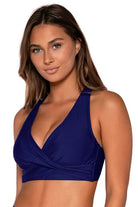 Sunsets: Indigo Solid Elsie Underwire Bra Top