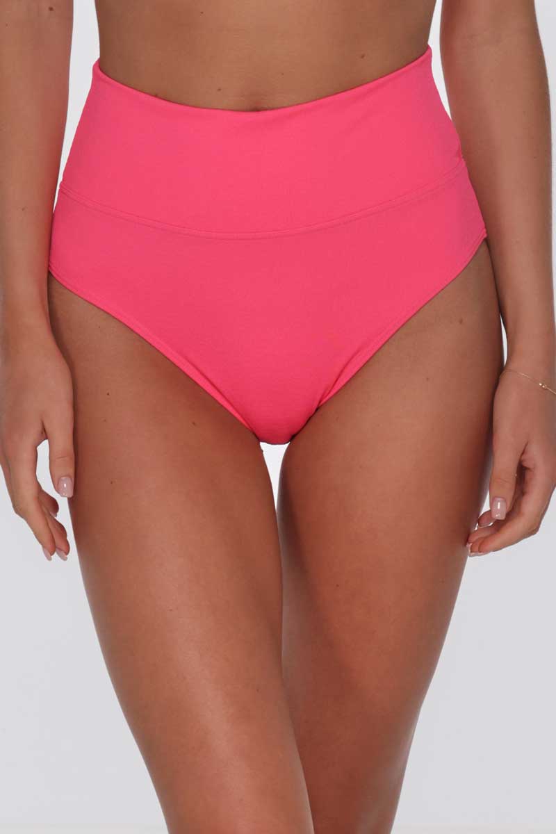 Sunsets: Solid Posy Pink Crepe Hannah High Waist Bottom