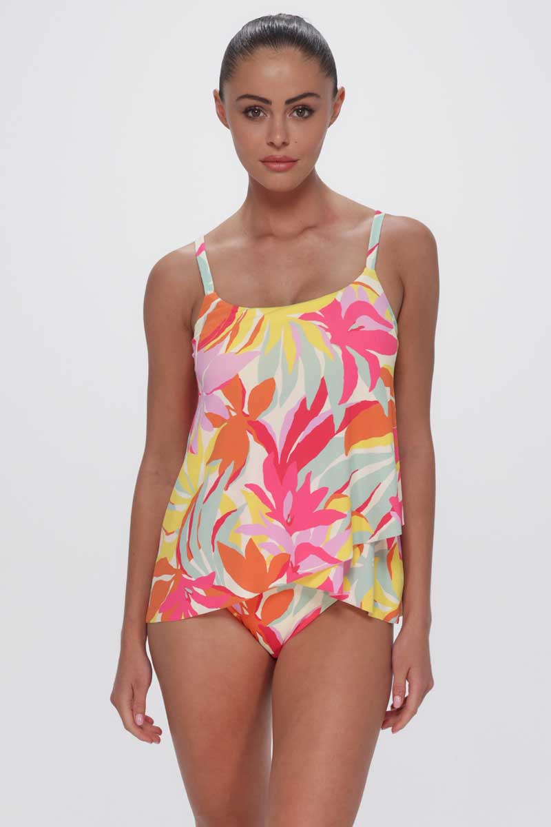 Sunsets: Tropicolor Crepe Elena Tankini Top