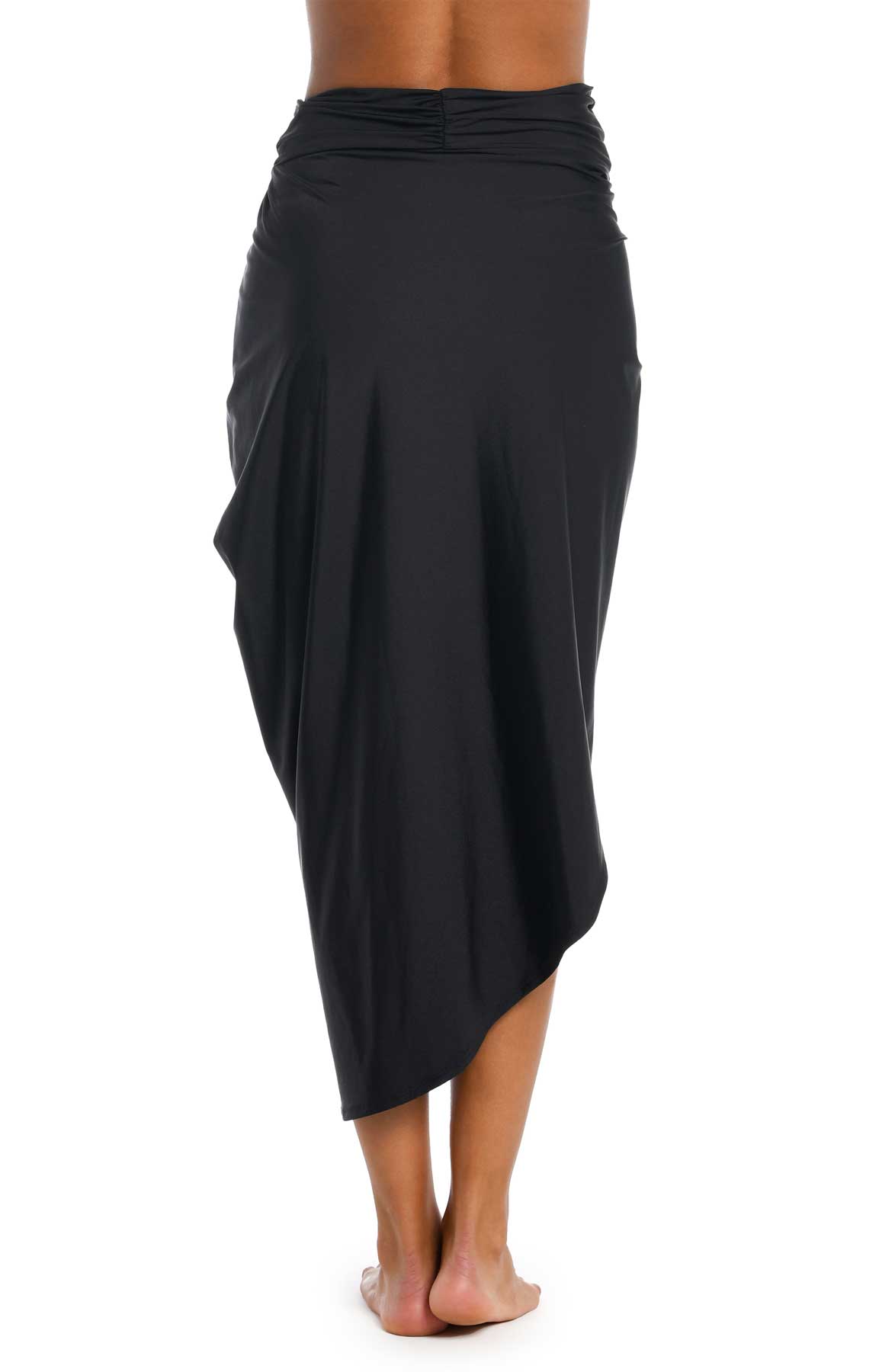Sunshine 79: Sunshine Solids Pull-On Faux Pareo Cover Up - BLACK