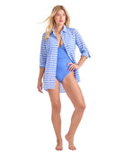 Tommy Bahama: Catalina Cotton Stripe Boyfriend Beach Shirt