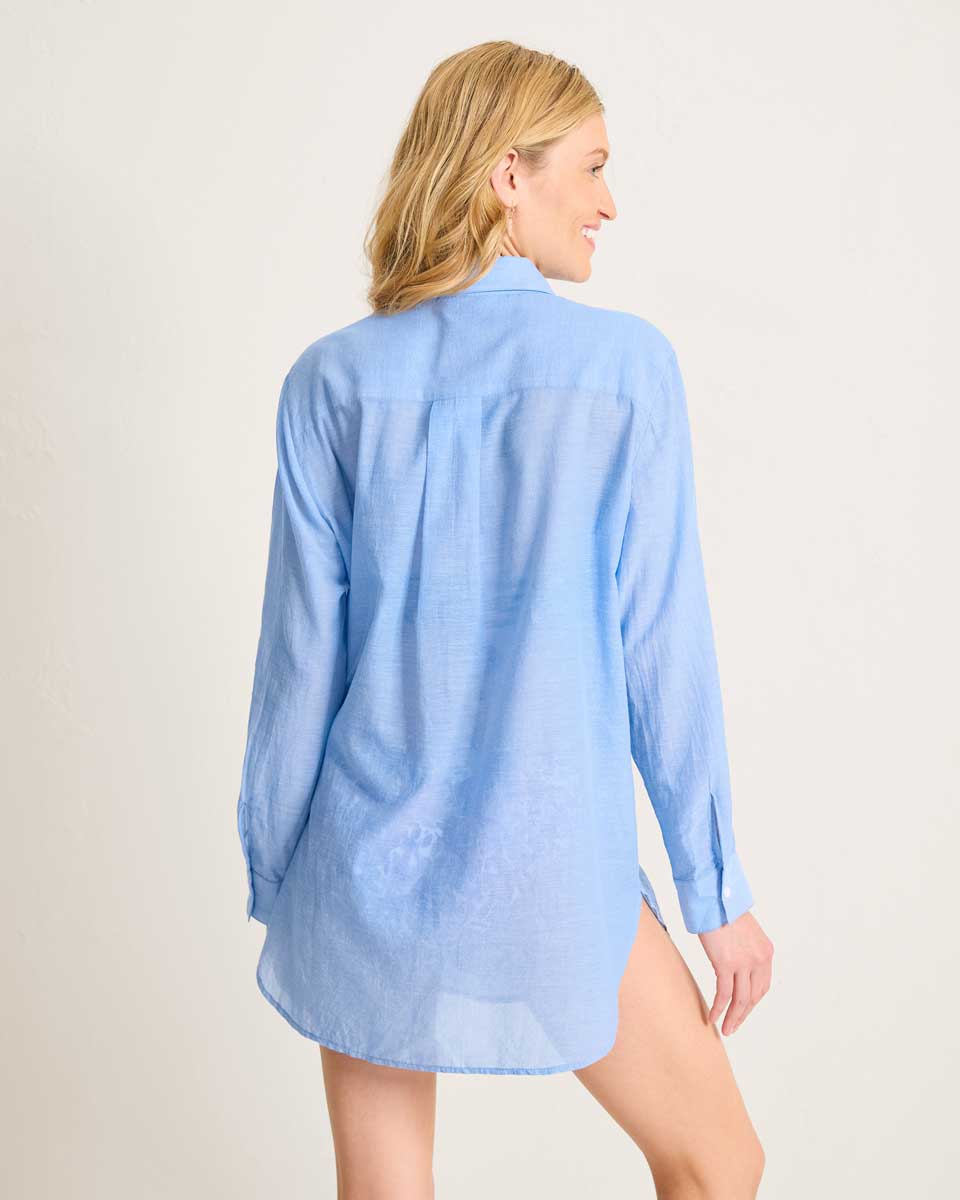 Tommy Bahama: Cotton Voile Relaxed Boyfriend Beach Shirt