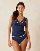 Tommy Bahama: Island Cays Cabana Ruffle Tankini Top
