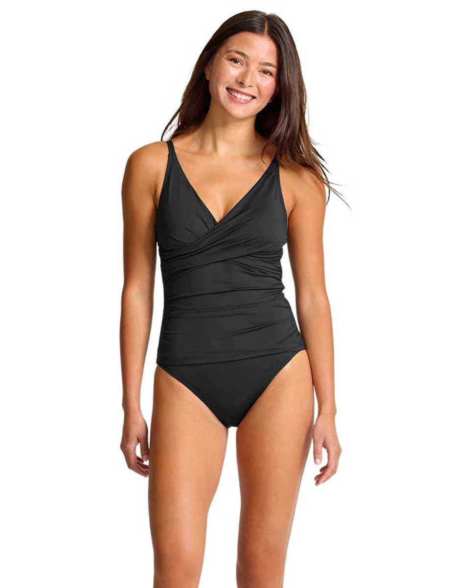 Tommy Bahama: One Piece Pearl Cross Front V-Neck Swimsuit