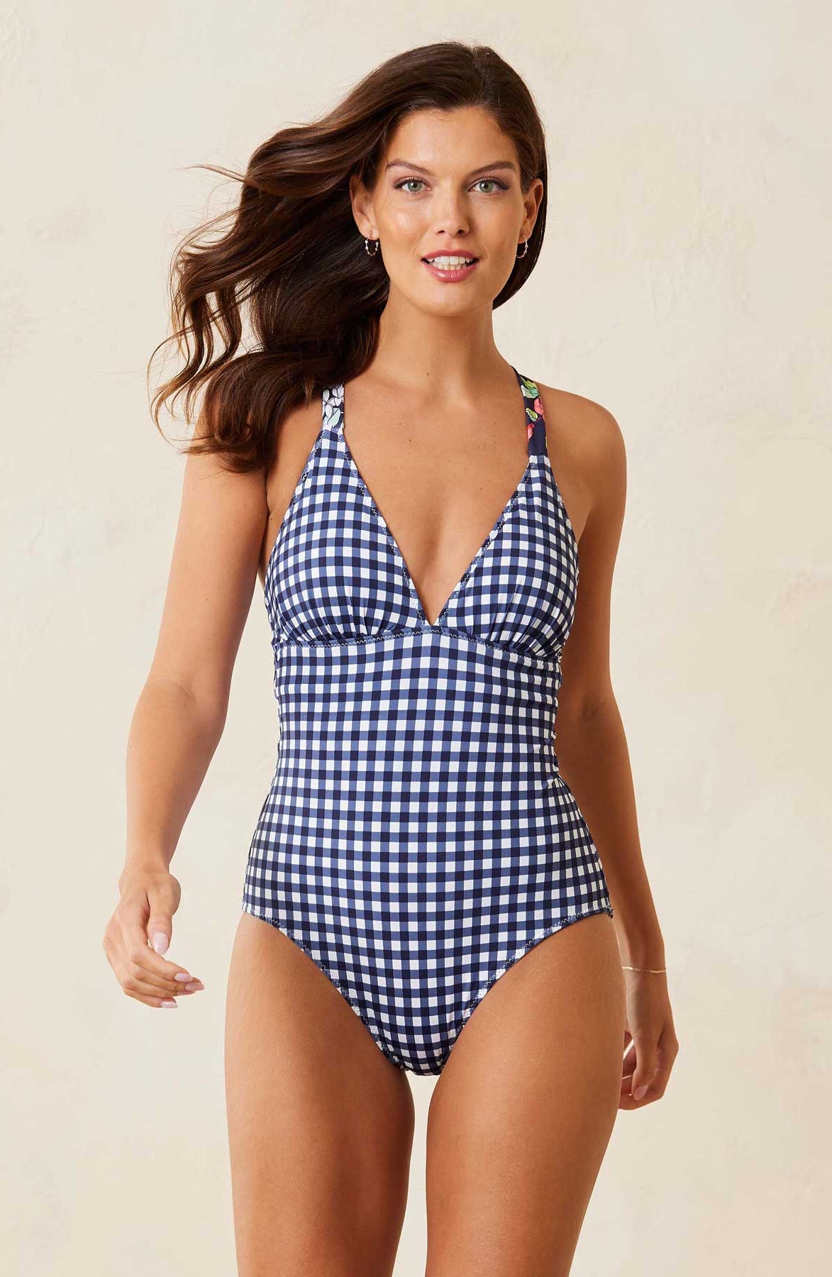 Tommy Bahama: One Piece Summer Floral Reversible Cross Back Swimsuit