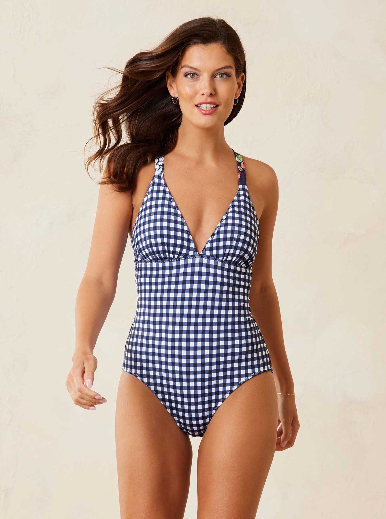Tommy Bahama: One Piece Summer Floral Reversible Cross Back Swimsuit