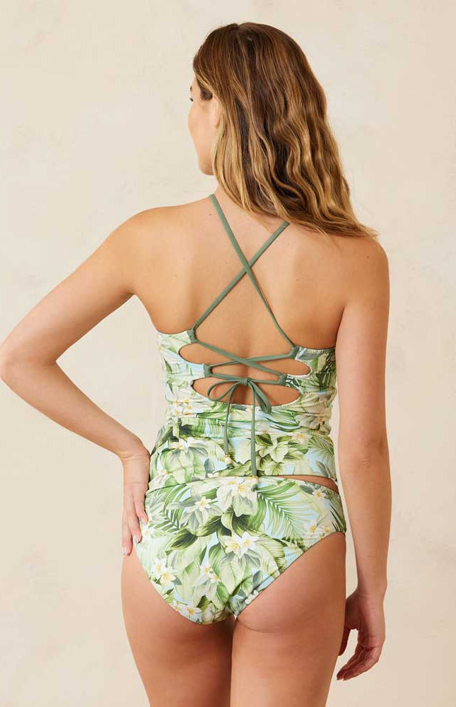 Tommy Bahama: Paradise Fronds Reversible High Neck Tankini Top