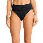 Tommy Bahama: Pearl Solid Pearl High Waist Shirred Bikini Bottom - BLACK