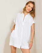 Tommy Bahama: Textured Short Sleeve Boyfriend Beach Shirt