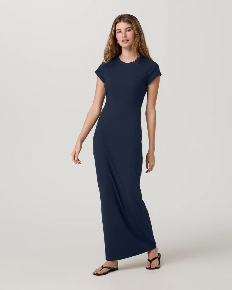 Vuori Women's Rib Tee Maxi Dress in Ink