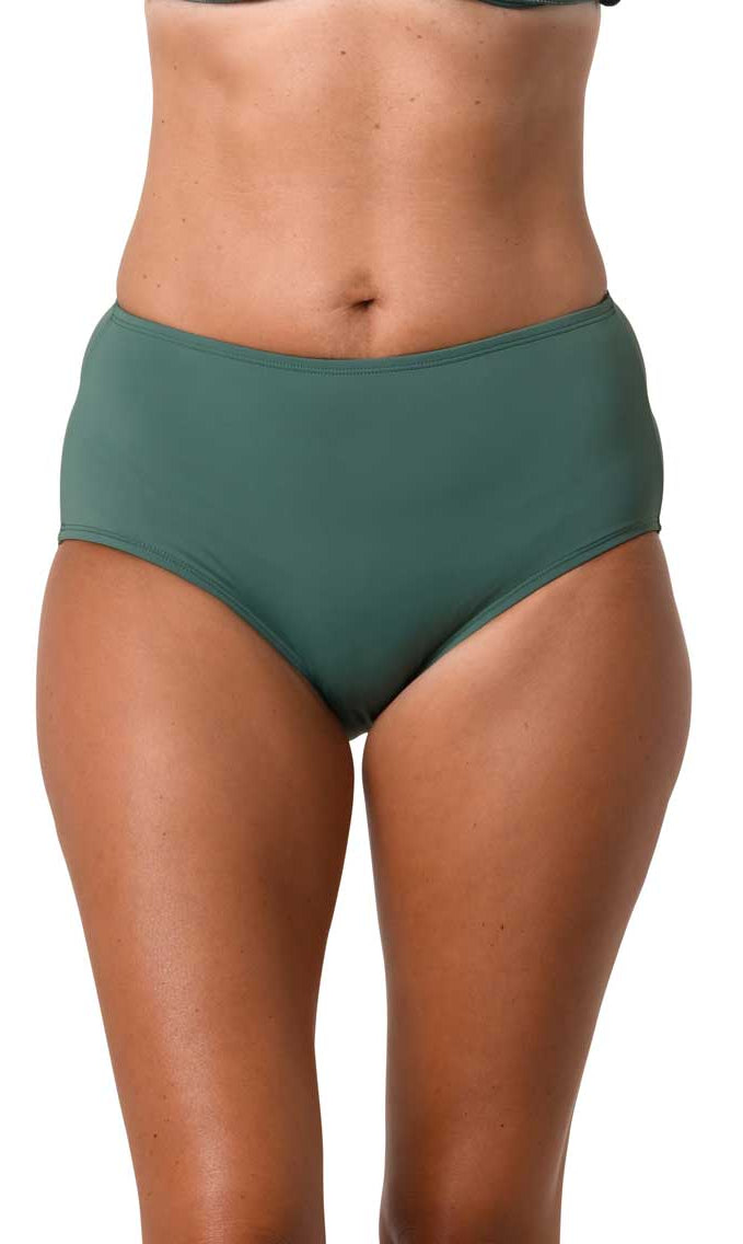Jantzen: Solids Side Shirred Comfort Core Bottom - GREEN