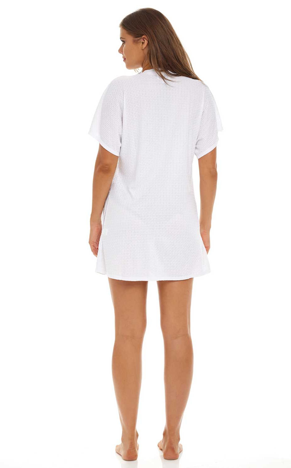Jordan Taylor: Waffle Pocket Button Front Dress - WHITE