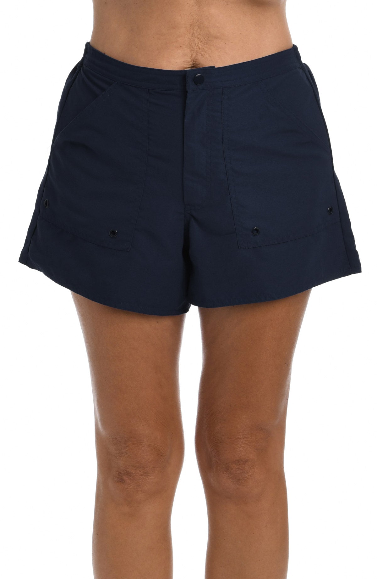 Maxine: Solid Woven Boardshort - INDIGO BLUE