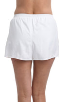 Maxine: Solid Woven Boardshort - WHITE