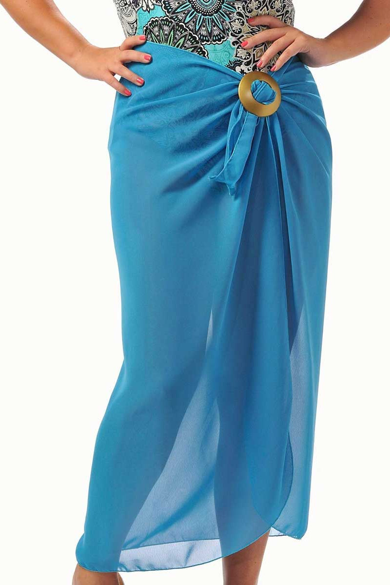 Rapz: Long Georgette Sarong - TURQUOISE