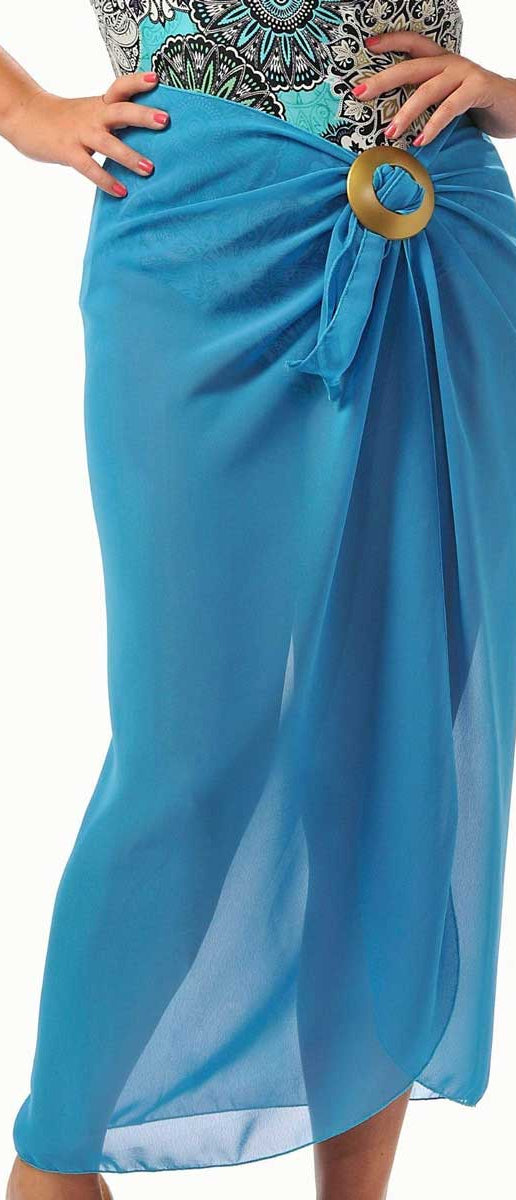 Rapz: Long Georgette Sarong - TURQUOISE