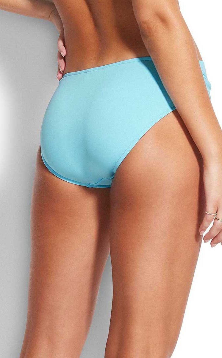 Seafolly: Solid Twist Band Hipster Pant - SKYBLUE